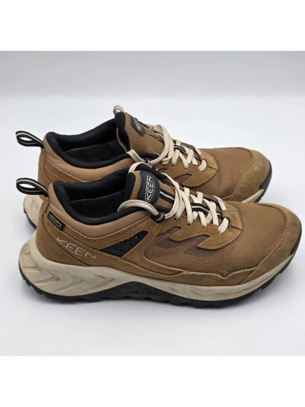 KEEN Womens 9 Brown Waterproof Hiking Trail Shoes Cushioned Outdoor Sneakers